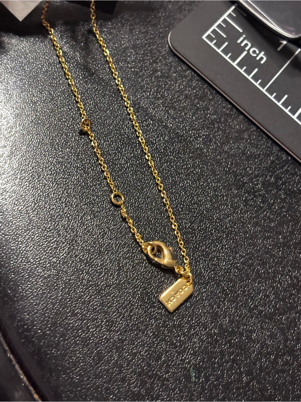 Coach Gold Crystal 'C' Logo Pendant Necklace - Picture 8 of 8